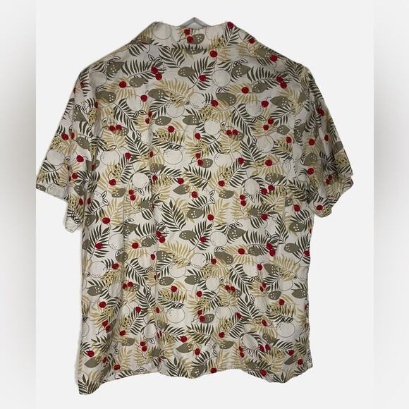 Vintage Valerie Stevens button down top cherry design SZ L 100% cotton - Picture 2 of 7